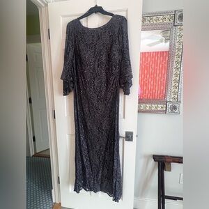 Morgan & Co. Black Sequin Lace Gown